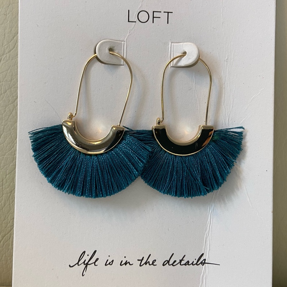 Loft blue/green tassel earrings